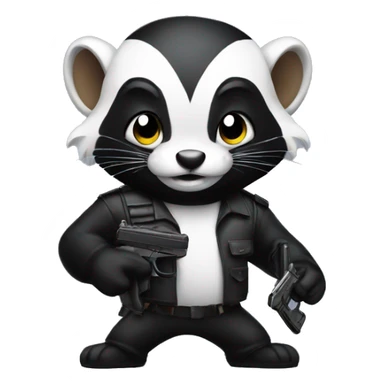 skunk with a gun sticker