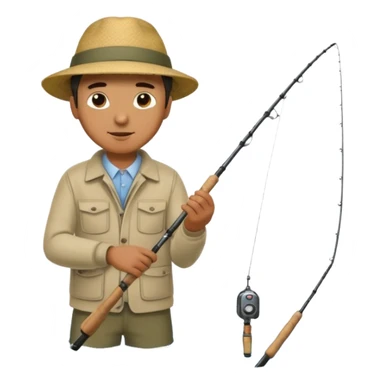 man casting a fishing rod sticker