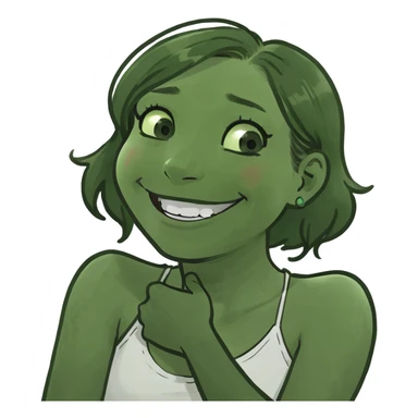 arms crossed holding neck laughing girl sticker
