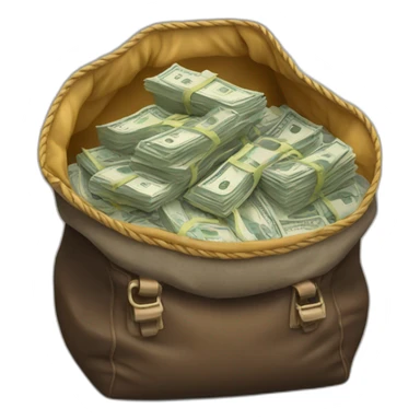 overloaded bag with money sticker