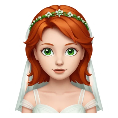 Redhead bride with green eyes sticker