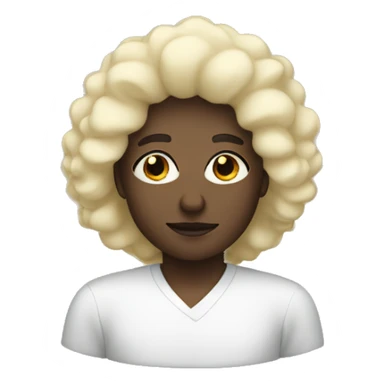 White Blonde woman and a black man with an Afro  sticker
