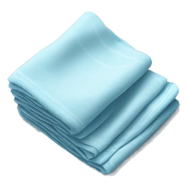Realistic folded light blue dish towel sticker