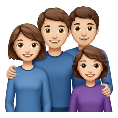 Throuple two women with short wavy brown hair, male with short brown hair sticker