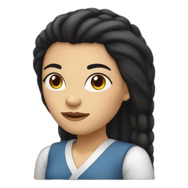 Women with long forhead and black hair sticker