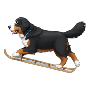 bernese mountain dog sledging sticker