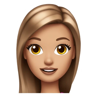 glamorous barbie with brown hair sticker