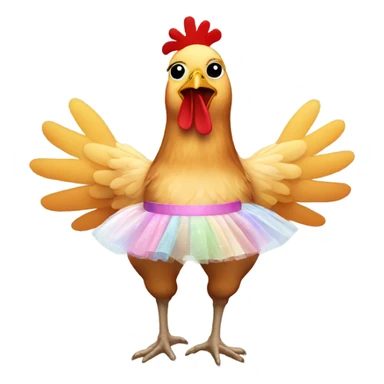A chicken with a ballerina tutu sticker