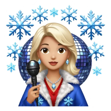 I want these emojis 💎🎤🪩❄️ in one frame with the number 17 I don't want a girl or boy in the pictures. sticker