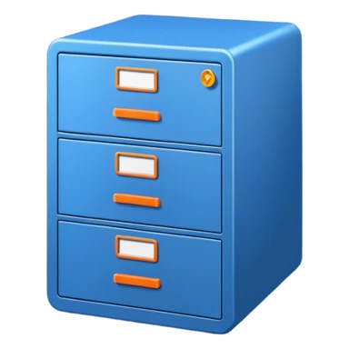 Blue and orange filing cabinet  sticker