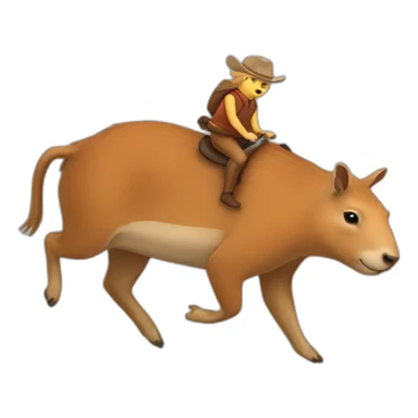 deer riding capybara sticker