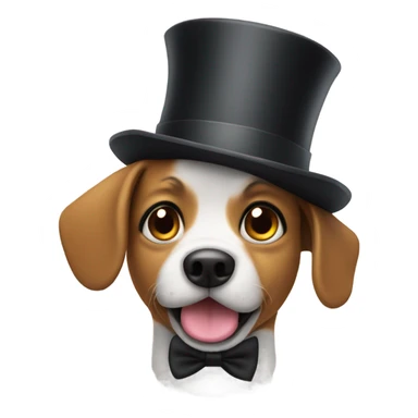 Confused dog with a top hat  sticker