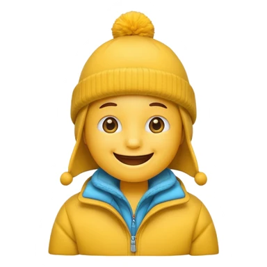 Generic Smile emoji in winter hat and jacket  sticker