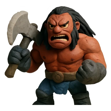 angry Axe from Dota 2 in claymation style sticker