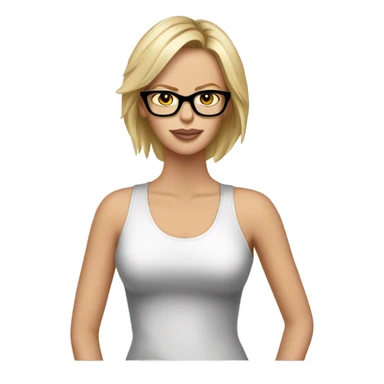 charlize theron wearing tank top and wearing glasses  sticker