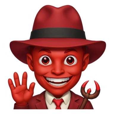 Devil with red fedora sticker
