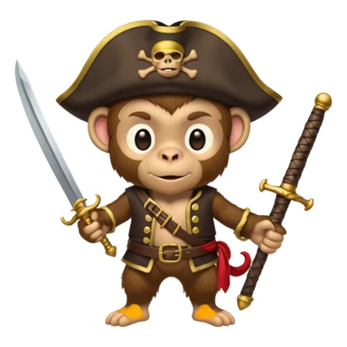 pirate monkey sticker