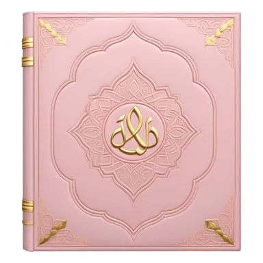 Baby pink Quran, Muslim holy book with gold accents, soft pastel pink sticker