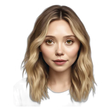 Elizabeth Olsen wearing tee sticker