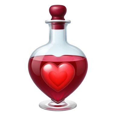 burgundy red heart shaped potion sticker