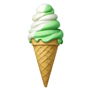 Green and white swirled ice cream cone  sticker