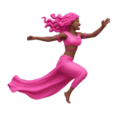 pink Pagan spring goddess sprinting, with a large stride and arms outstretched sticker