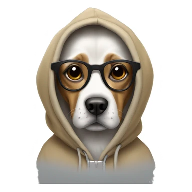 dog with a hoodie and glasses sticker