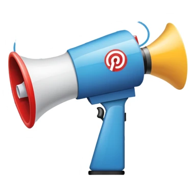 An icon featuring a megaphone, a press release, and a social media icon, symbolizing advertising and public relations. The design includes a billboard and communication network lines, representing brand promotion and media outreach. Transparent background highlights the power of communication. sticker