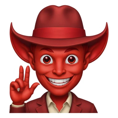 Devil with red fedora sticker