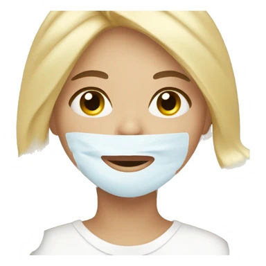 blonde girl doing skincare sticker