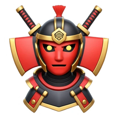samurai themed space miner tool icon, futuristic mining tool inspired by katana, Japanese armor details, red black gold color palette, glowing energy accents, 3D cartoon, mobile game icon style, clean background, soft shadow, no text, no watermark

 sticker