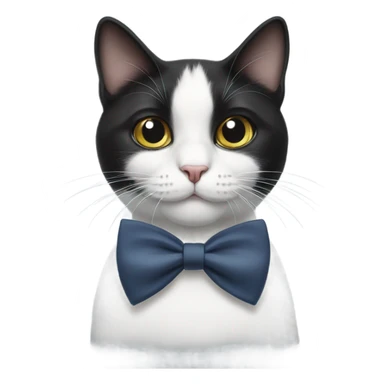 black and white cat with a bow tie  sticker