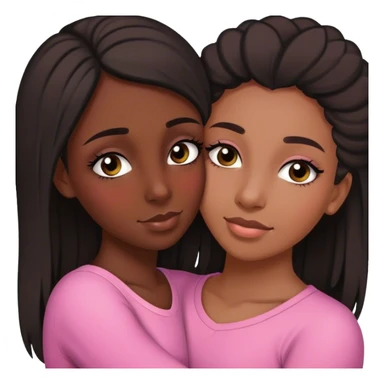 mom and teenage daughter that has eyelashes duo black girls  sticker