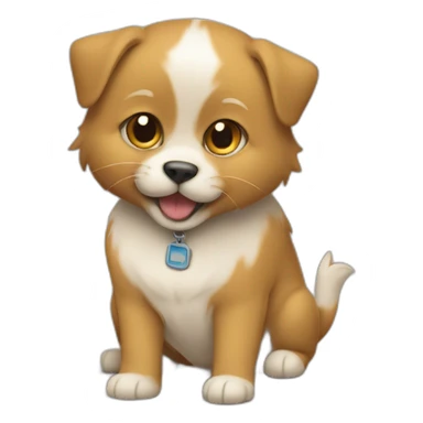 Un chat sur le dos d'un chien sticker