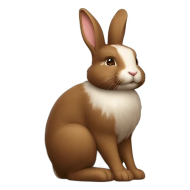 Lapin nain assis sur une lapine géante marron  sticker