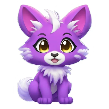 Anthro Fluffy Cool Cute Magical Elemental Shiny Colorful Neon Vibrant Colors Sparkle Kemono-style Chibi Fantasy-Animal-Fakémon-Pokémon-Hybrid Fur Sona Aesthetic Full Body sticker