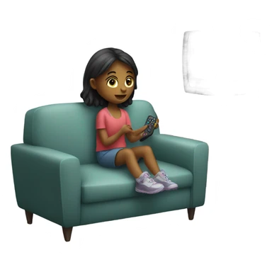 Girl watching tv sticker