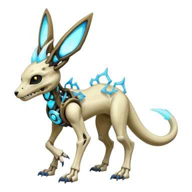 Skeletal-CyborgManectric-Electrike-Lucio-Cubone-Umbreon-Marowak-Draco-Fakémon-hybrid-creature (full body), 4 legs sticker