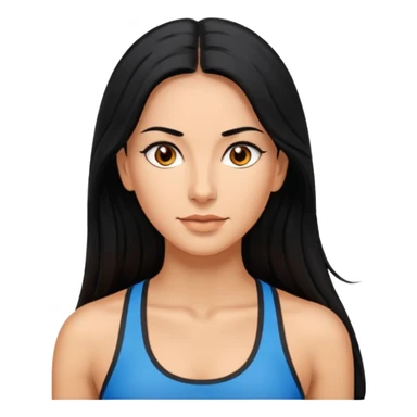 Spanish woman with long black hair fitness sticker