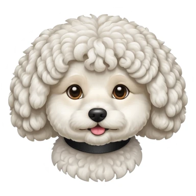 white bichon frise face with curly round hair sticker