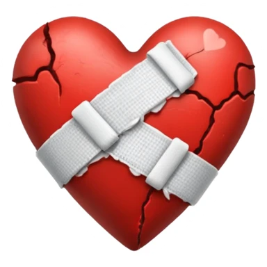 Black and white bandage heart sticker