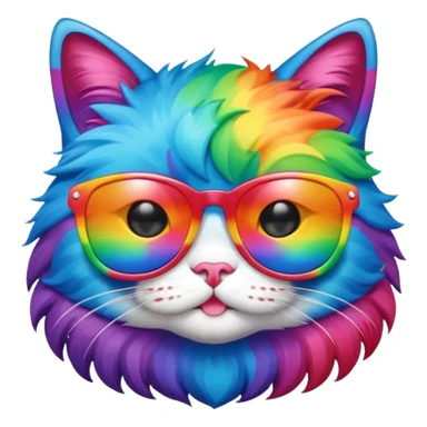 Rainbow Cat with sunglasses sticker