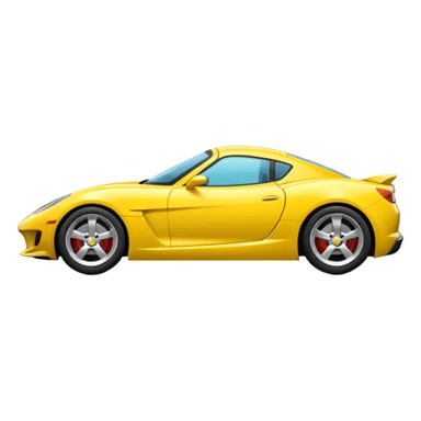 Generate a high-quality iPhone-style emoji of a yellow sports car, sleek and shiny, realistic shading, smooth gradient colors, 3D cartoon-like style, simple white background, high-resolution.

 sticker