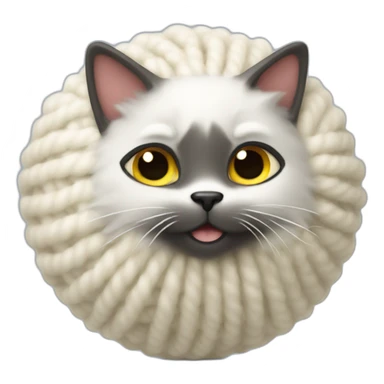 Cat-playing-wool-ball sticker