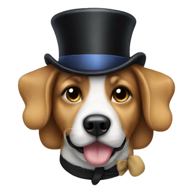 Dog with a top hat sticker