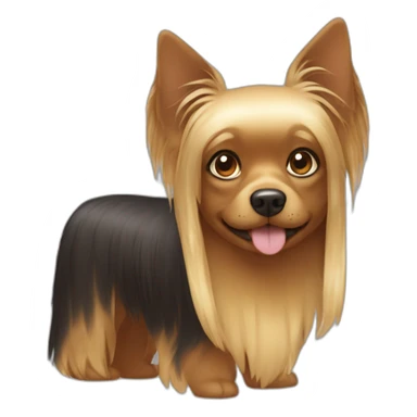 Mini pincher dog y chica con pelo largo y flequillo castaño  sticker