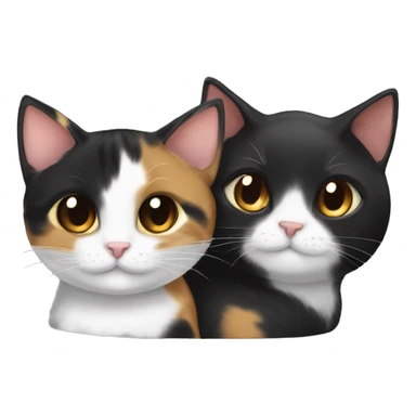 Black cat and calico torbie  sticker