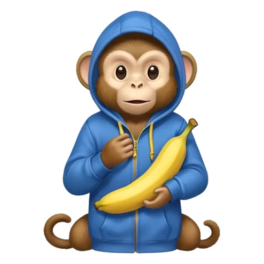 Monkey wearing a hoodie and holding a banana  sticker
