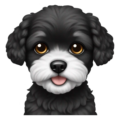 Black shichon puppy with black face and black ears and black snout sticker