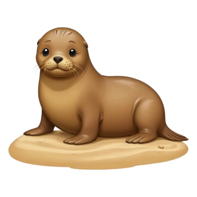 Sealion on the beach sticker
